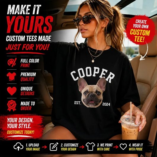 カスタム犬の顔と名前 ペット写真Tシャツ 犬飼いペパパ・ママ Tシャツ