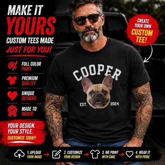 カスタム犬の顔と名前 ペット写真Tシャツ Dog Dad Mom Tシャツ