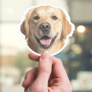 カスタム犬の顔ステッパーソナライズされたク – Pet Photo シール