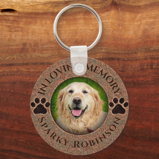 カスタム犬または猫記念記念 キーホルダー (正面)