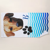 カスタム犬パーソナライズされたビーチタオル ビーチタオル (正面)