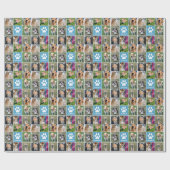 カスタム犬フォトコラージュかわいいペットハッピーバースデー ラッピングペーパー (フラット)