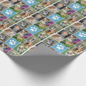 カスタム犬フォトコラージュかわいいペットハッピーバースデー ラッピングペーパー (角)