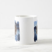 カスタム犬フォトマウンテン コーヒーマグカップ (中央)