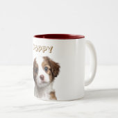 カスタム犬フォトマパーソナライズされたグ – 名前 ツートーンマグカップ (正面右)