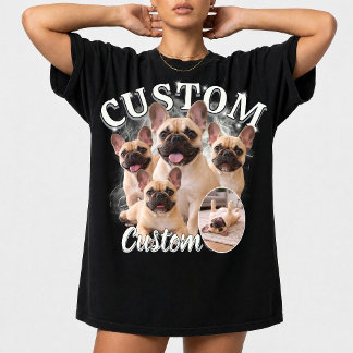 カスタム犬ブートレグフォトコラージュ、ヴィンテージ動物 Tシャツ
