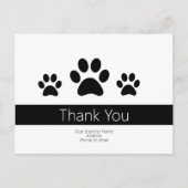 カスタム犬ペットのシッティングビジネスサンキューノート ポストカード (正面)