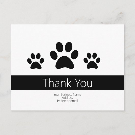 カスタム犬ペットのシッティングビジネスサンキューノート ポストカード (正面)