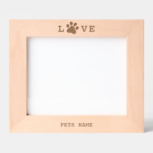 カスタム犬ペットラブポーカスタムプ写真彫刻 レーザー彫刻フレーム (正面)