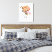 カスタム犬ポートレート水彩 キャンバスプリント (インサイチュ (寝室))