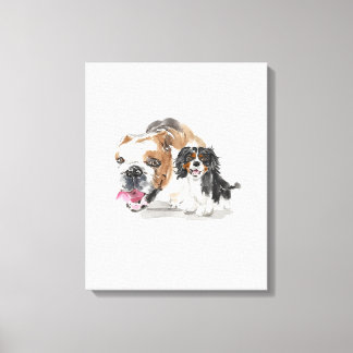 カスタム犬ポートレート水彩 キャンバスプリント