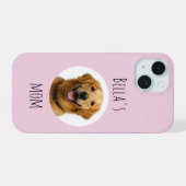カスタム犬ママ写真＆名前デザイン iPhone 15ケース (裏面横)