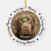 カスタム犬メモリアルペットロス悔やみや弔慰2写真 セラミックオーナメント (正面)