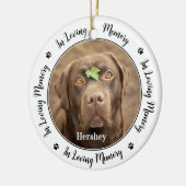 カスタム犬メモリアルペットロス悔やみや弔慰2写真 セラミックオーナメント (左)