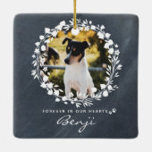 カスタム犬メモリアルペットロス記念フォトリース セラミックオーナメント (裏面)