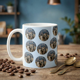 カスタム犬写真 | かわいいパーソナライズド ライトブルー コーヒーマグカップ