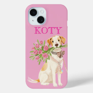 カスタム犬名前スマホケース iPhone 15ケース
