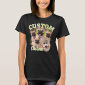 カスタム犬海賊版フォトコラージュ、ヴィンテージ動物  Tシャツ (正面)