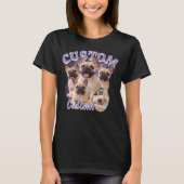 カスタム犬海賊版フォトコラージュ、ヴィンテージ動物 Tシャツ (正面)