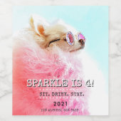 カスタム犬誕生日フォト文字 |ペットの星 ワインラベル (シングルラベル)