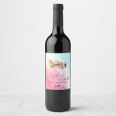 カスタム犬誕生日フォト文字 |ペットの星 ワインラベル (正面)