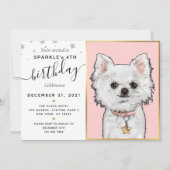 カスタム犬誕生日フォト文字 |ペットの星 招待状 (正面)