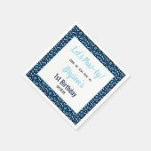 カスタム犬誕生日ブルーポープリントパピーペット スタンダードカクテルナプキン (角)