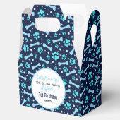 カスタム犬誕生日ブルーポープリントパピーペット フェイバーボックス (オープン)