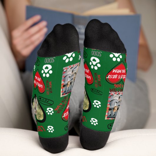 カスタム犬顔ソックスパーソナライズされた、犬の写真 ソックス (底面)