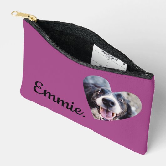 カスタム犬顔メイクバッグ化粧袋 アクセサリーポーチ (見開き)