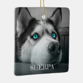 カスタム犬2枚の写真パーソナライズされた セラミックオーナメント (右)