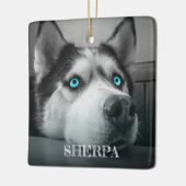 カスタム犬2枚の写真パーソナライズされた セラミックオーナメント (左)