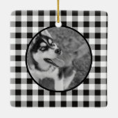 カスタム犬2枚の写真パーソナライズされた セラミックオーナメント (裏面)