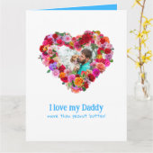 カスタム犬・猫・ペット写真父の日のバラハート カード (黄色い花)