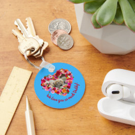 カスタム犬・猫・ペット写真父の日のバラハート キーホルダー