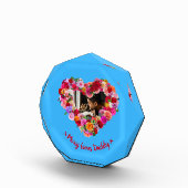 カスタム犬・猫・ペット写真父の日のバラハート フォトブロック (右)