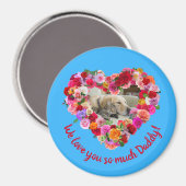 カスタム犬・猫・ペット写真父の日のバラハート マグネット (正面/裏面)