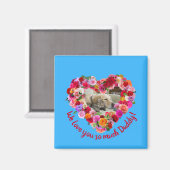 カスタム犬・猫・ペット写真父の日のバラハート マグネット (正面/裏面)