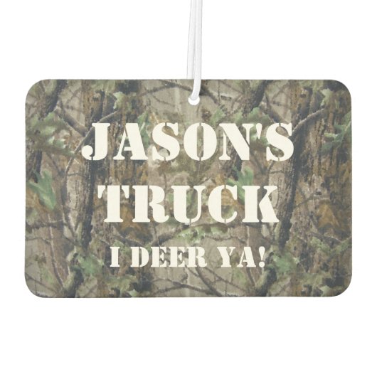 カスタム狩りフレッシュナー – 迷彩柄ガおもしろいグ カーエアーフレッシュナー (裏面)