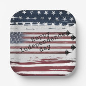 カスタム独立日飛行機旗紙プレート ペーパープレート (正面)