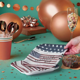 カスタム独立日飛行機旗紙プレート ペーパープレート