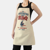 カスタム独立記念日BBQベージュファミリー エプロン (インサイチュ)