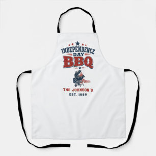 カスタム独立記念日BBQ家族 エプロン