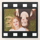 カスタム独身のフォトフィルムリール ガラスコースター (正面)