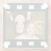 カスタム独身のフォトフィルムリール ガラスコースター (裏面)