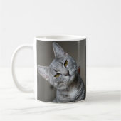カスタム猫の写パーソナライズされた真 コーヒーマグカップ (左)