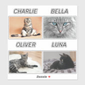 カスタム猫の写真と猫の名前のペットパーソナライズされたさん シール (シート)