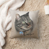 カスタム猫の写真のパーソナライズされた画像 クッション (ブランケット)