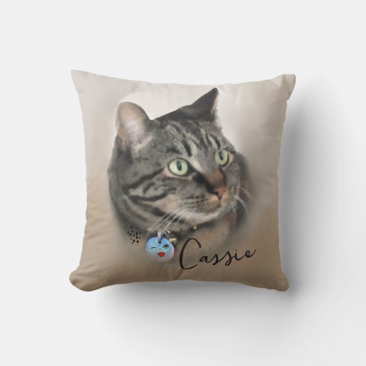 カスタム猫の写真のパーソナライズされた画像 クッション (正面)