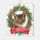 カスタム猫の写真 セラミックオーナメント (左)